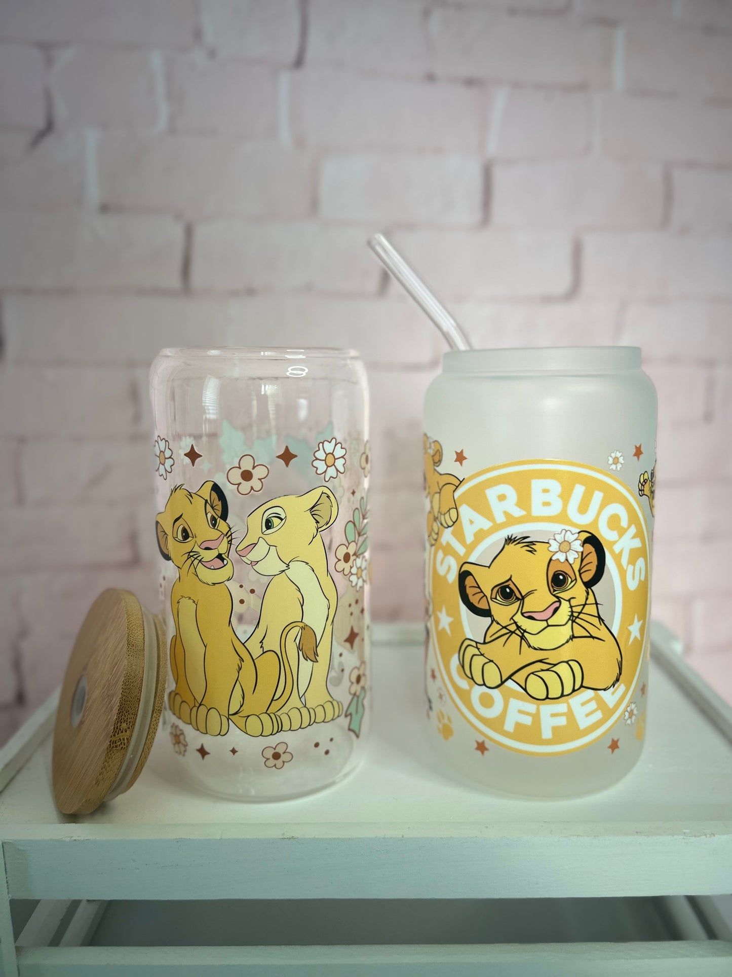 The Lion King - Libbey Glass, Beer Can Style Drinking Glass or Acrylic Tumbler