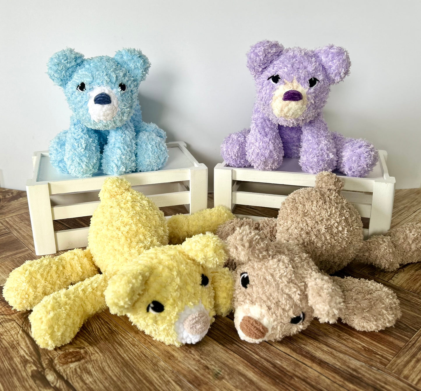 Fluffy Beam Bear - Knotted Crochet Plushie
