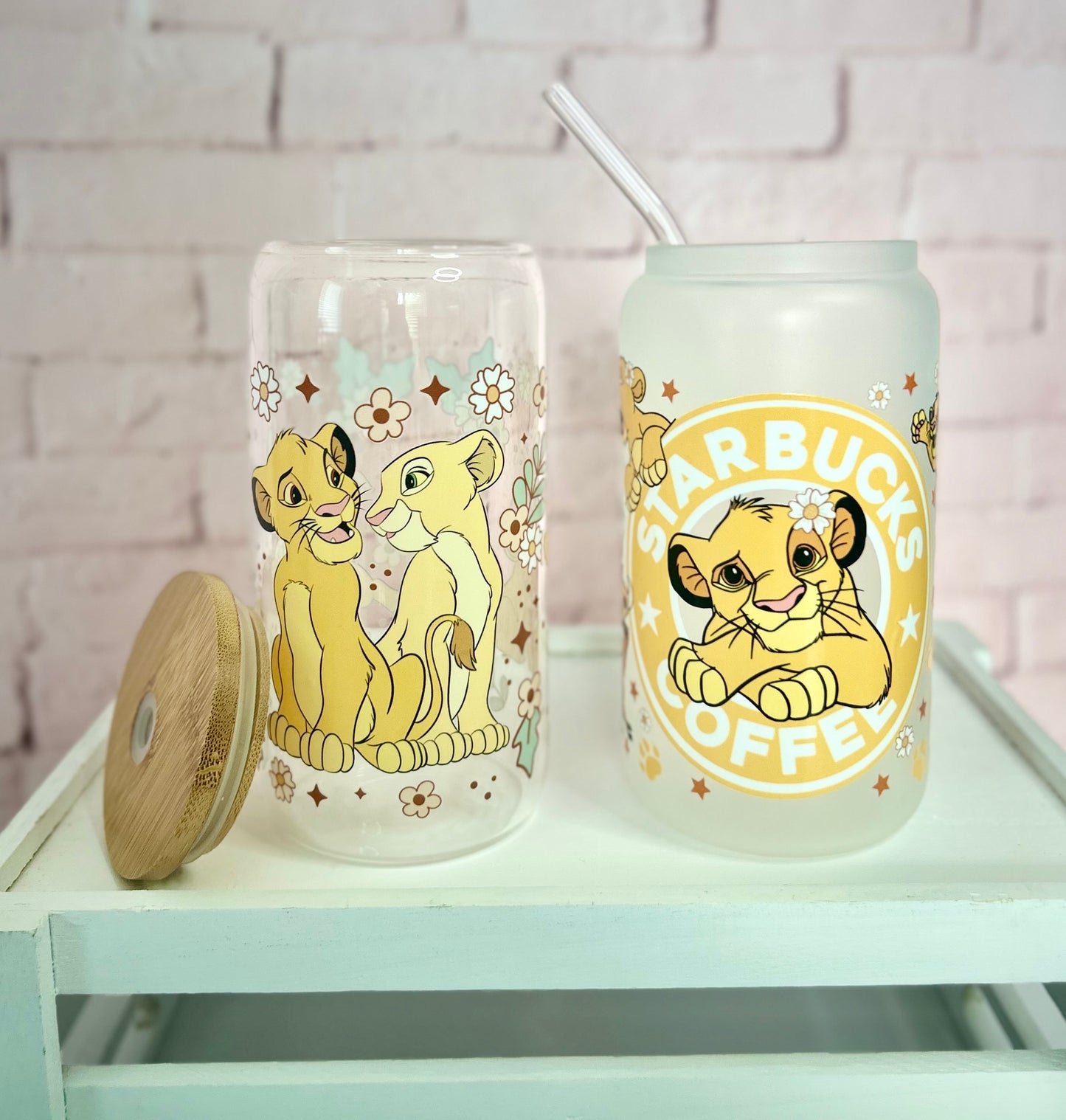 The Lion King - Libbey Glass, Beer Can Style Drinking Glass or Acrylic Tumbler