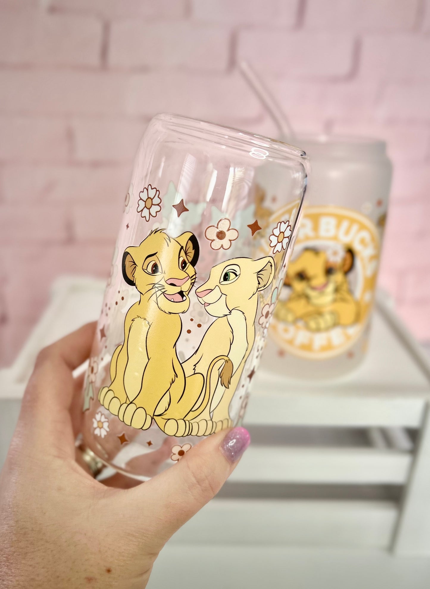 The Lion King - Libbey Glass, Beer Can Style Drinking Glass or Acrylic Tumbler