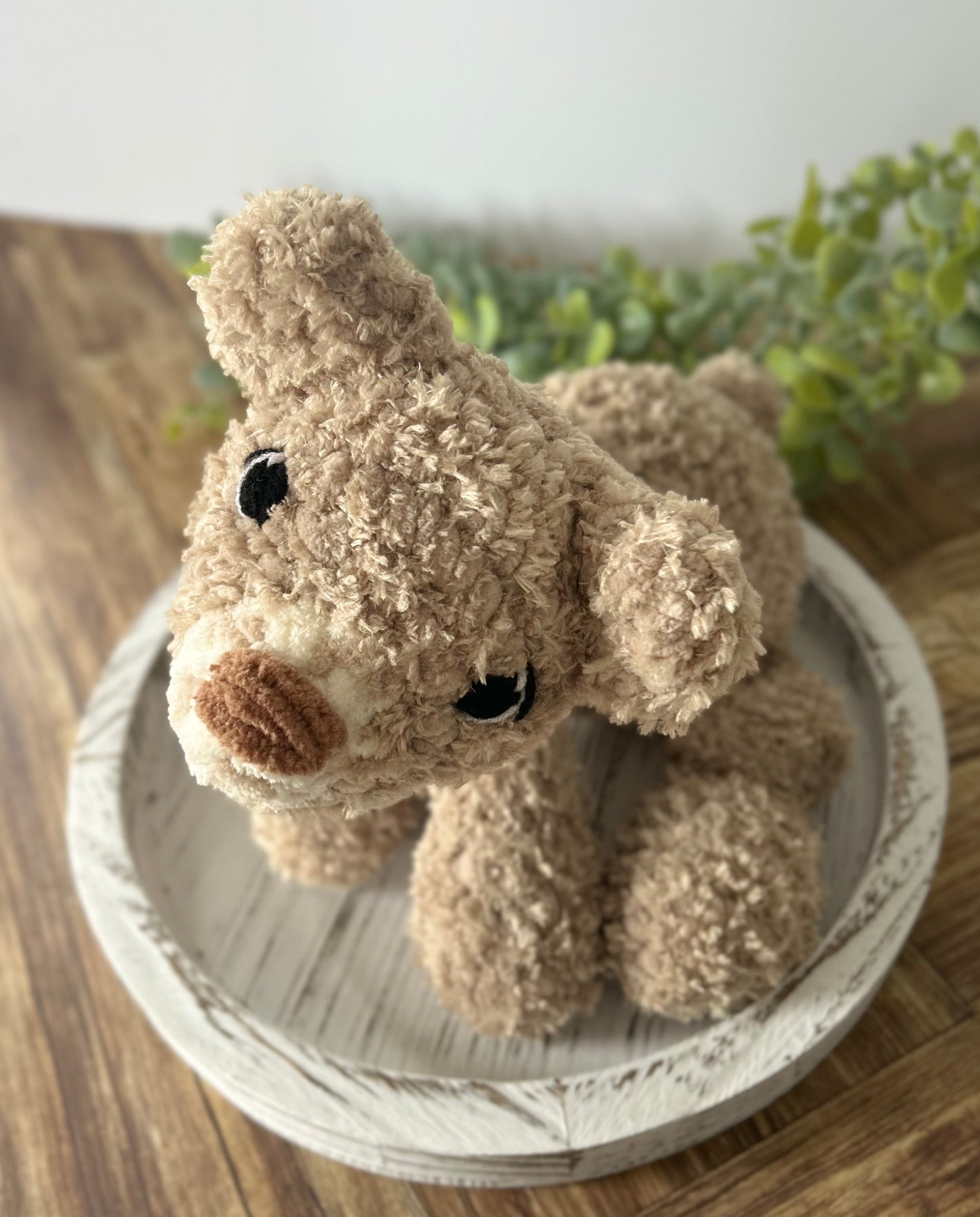Fluffy Beam Bear - Knotted Crochet Plushie