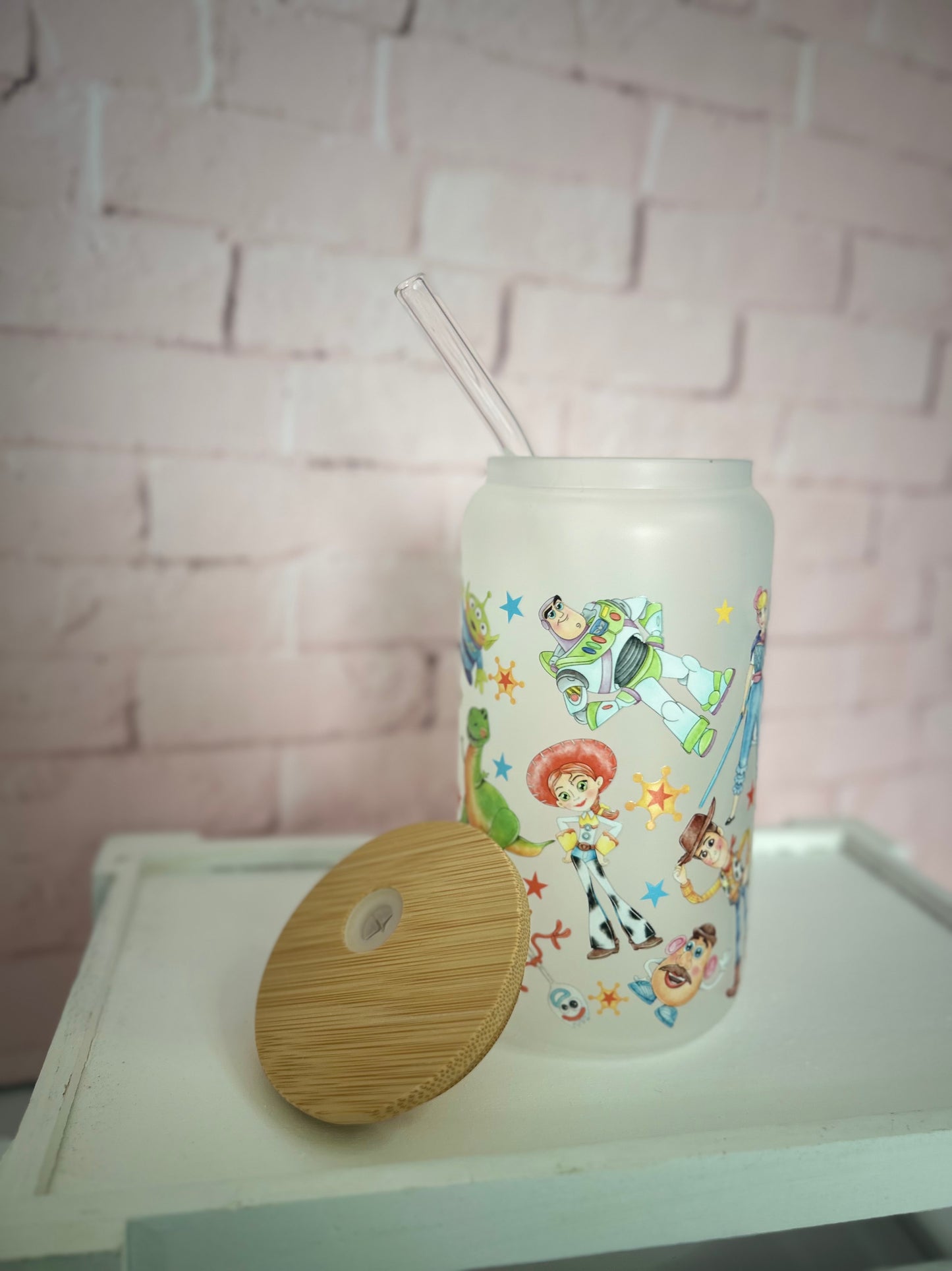 Toy Story- Libbey Glass, Beer Can Style Drinking Glass or Acrylic Tumbler