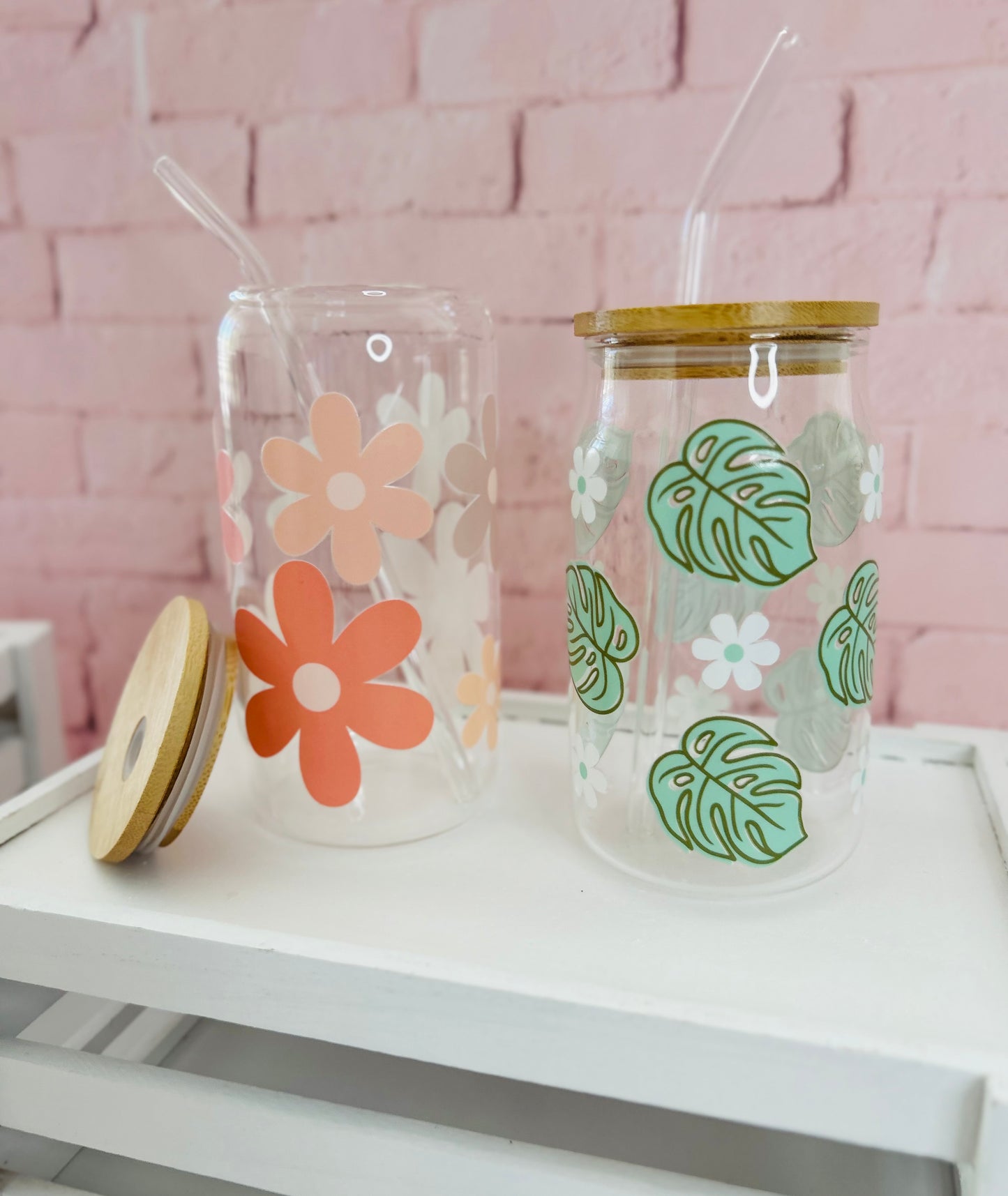 Summer Designs - Libbey Glass, Beer Can Style Drinking Glass or Acrylic Tumbler