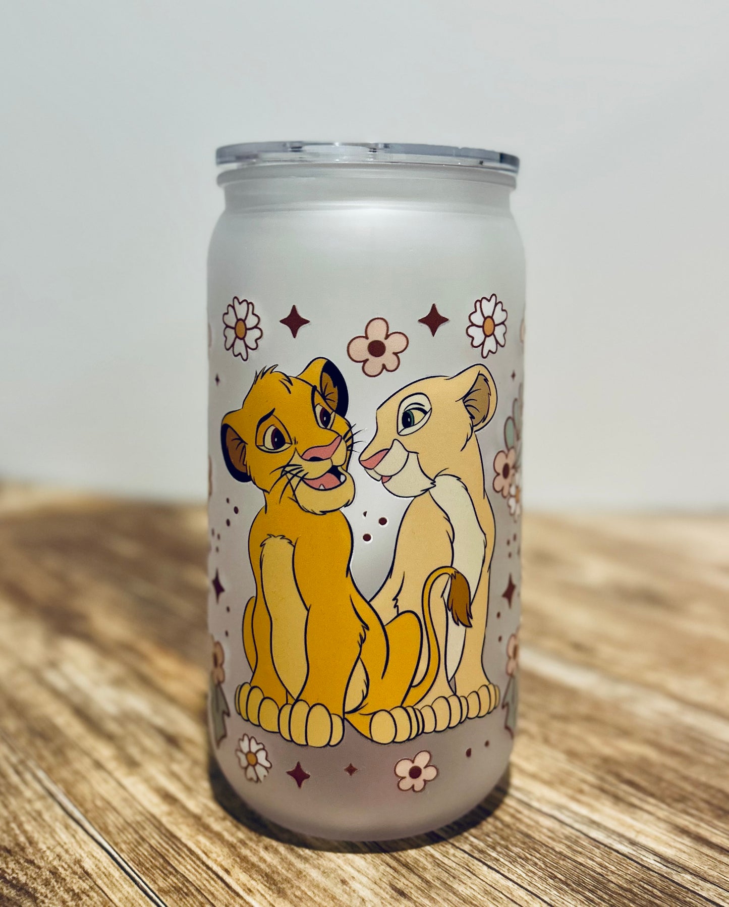The Lion King - Libbey Glass, Beer Can Style Drinking Glass or Acrylic Tumbler