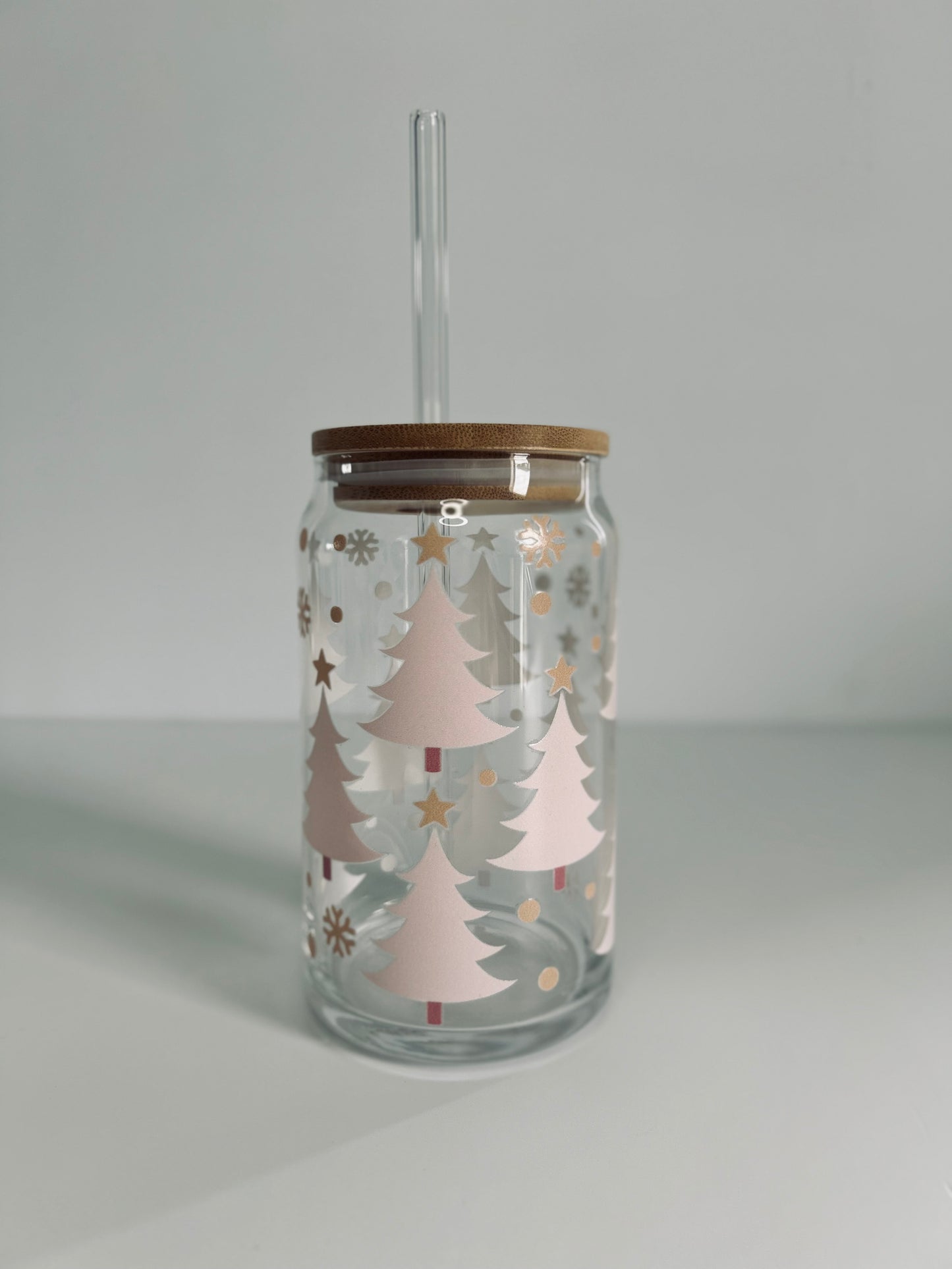 Libbey Glass, Beer Can Style Drinking Glass - CHRISTMAS Designs