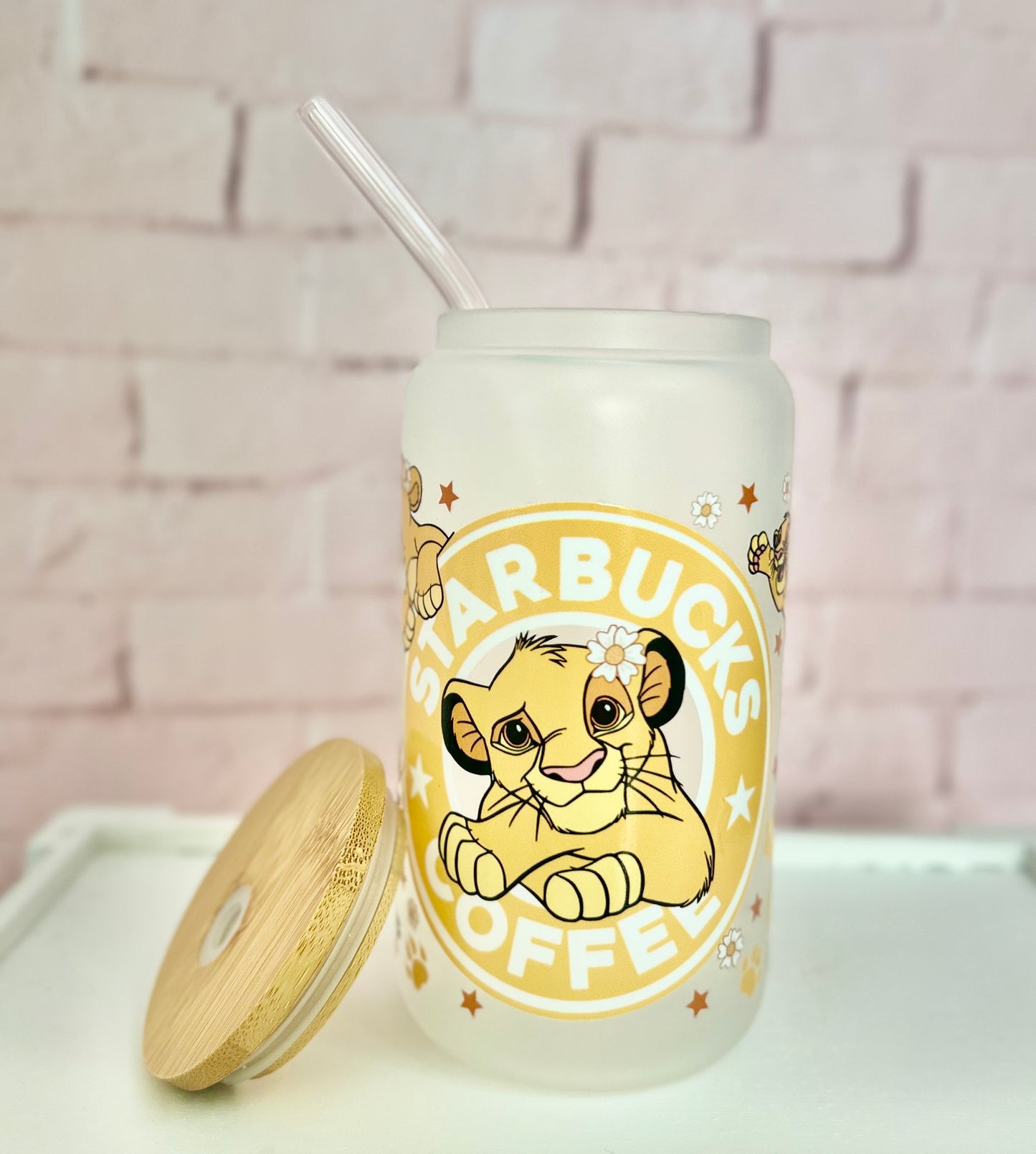 The Lion King - Libbey Glass, Beer Can Style Drinking Glass or Acrylic Tumbler