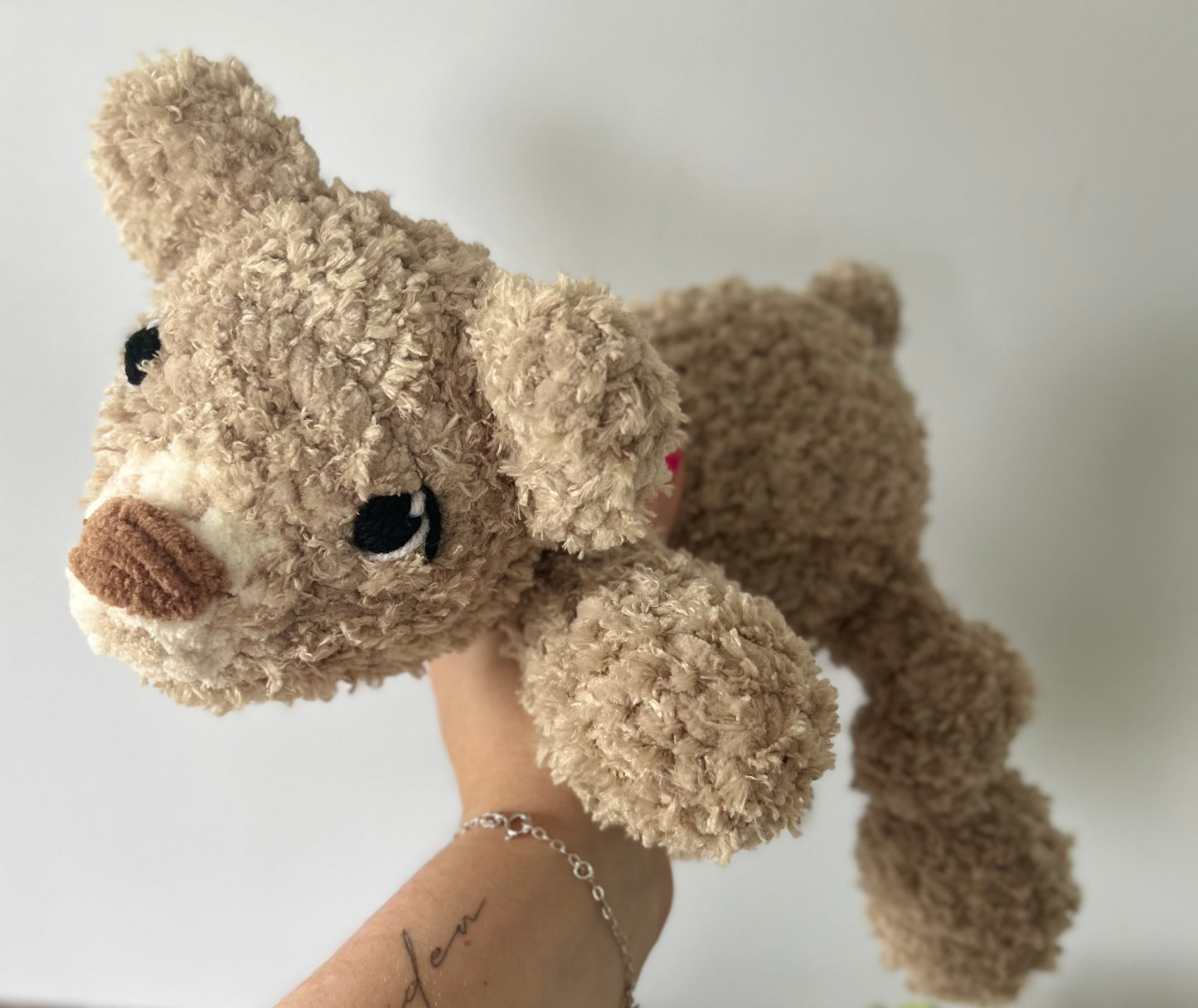 Fluffy Beam Bear - Knotted Crochet Plushie