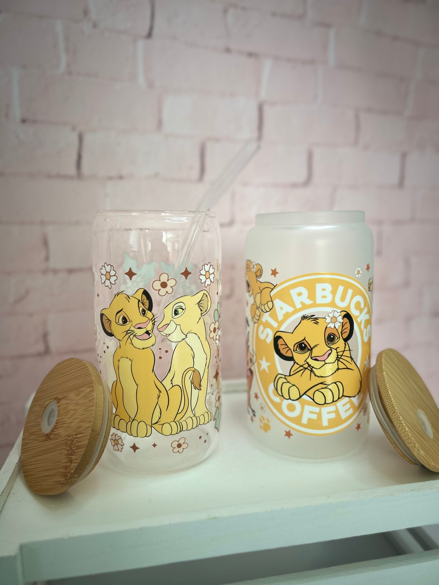 The Lion King - Libbey Glass, Beer Can Style Drinking Glass or Acrylic Tumbler