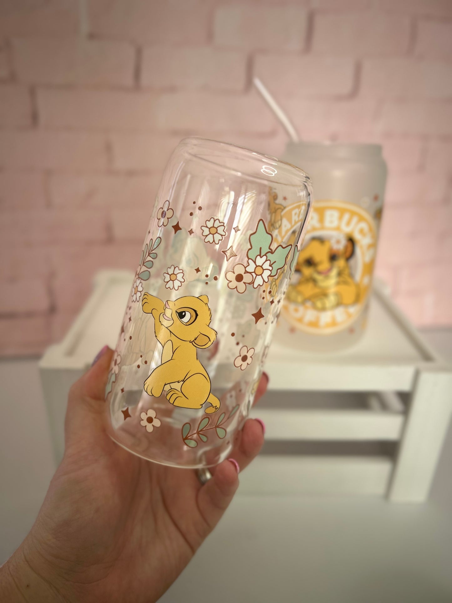 The Lion King - Libbey Glass, Beer Can Style Drinking Glass or Acrylic Tumbler
