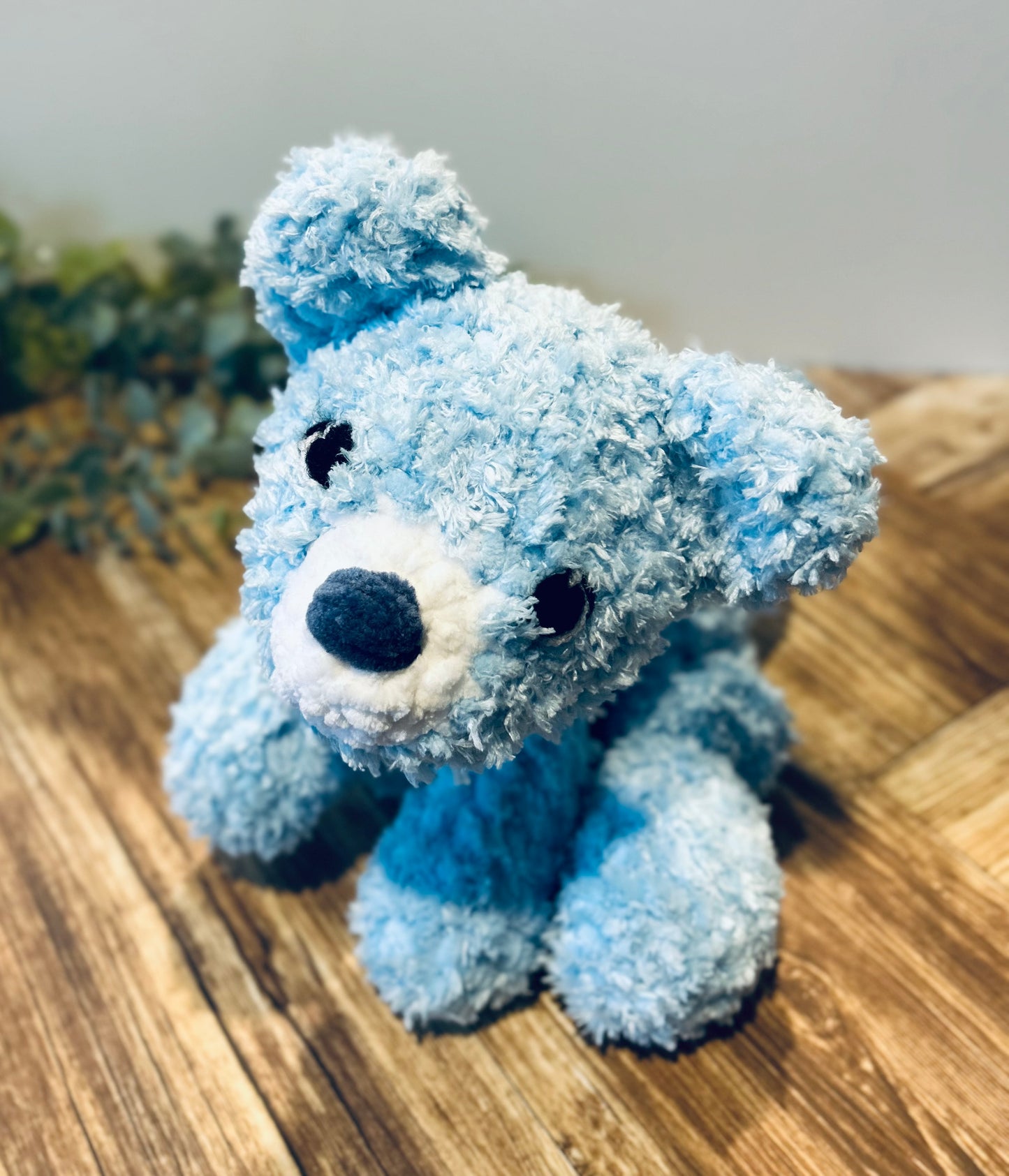 Fluffy Beam Bear - Knotted Crochet Plushie