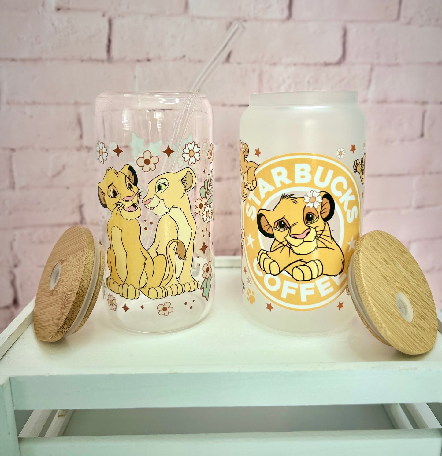The Lion King - Libbey Glass, Beer Can Style Drinking Glass or Acrylic Tumbler