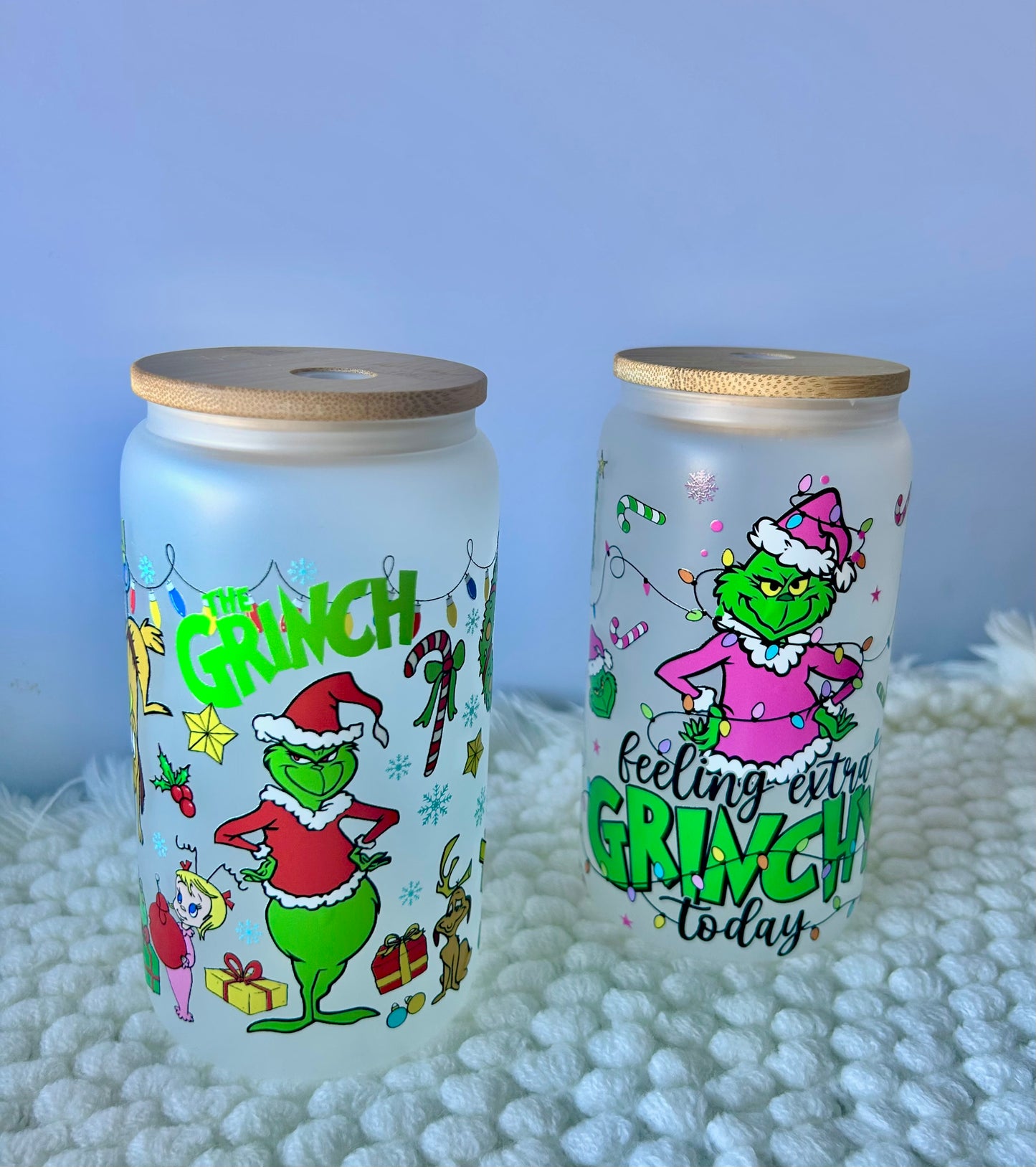 Libbey Glass, Beer Can Style Drinking Glass - CHRISTMAS Designs
