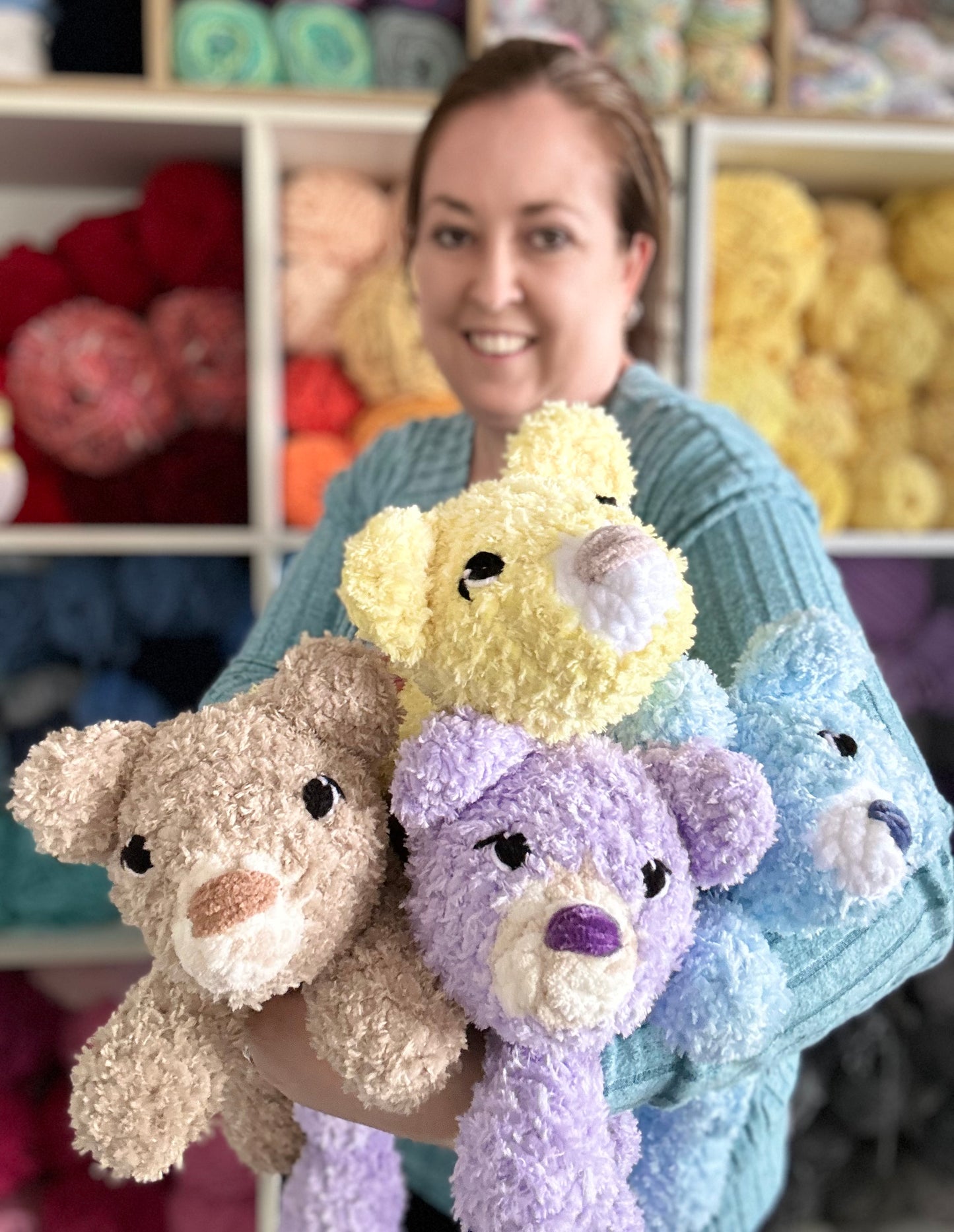 Fluffy Beam Bear - Knotted Crochet Plushie