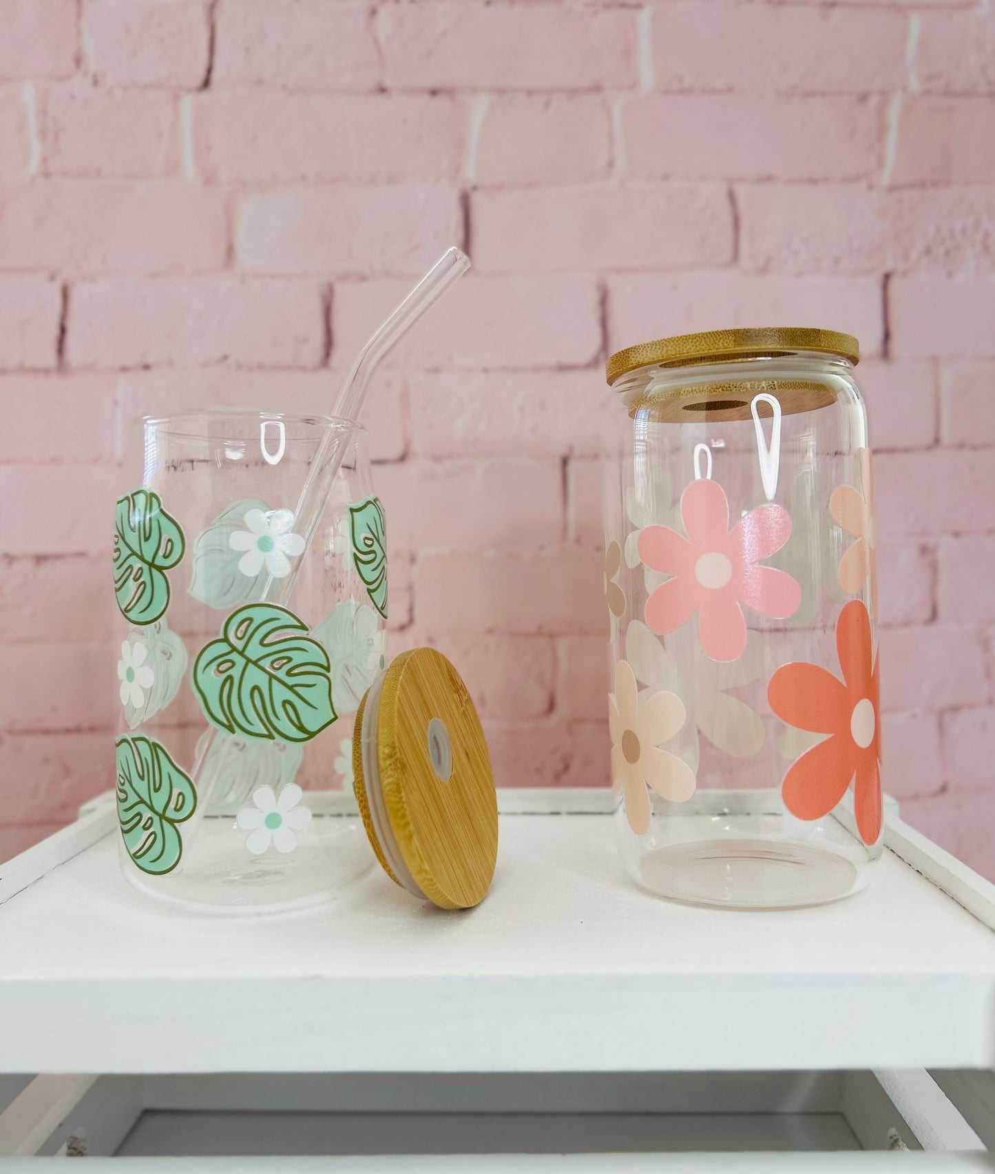 Summer Designs - Libbey Glass, Beer Can Style Drinking Glass or Acrylic Tumbler