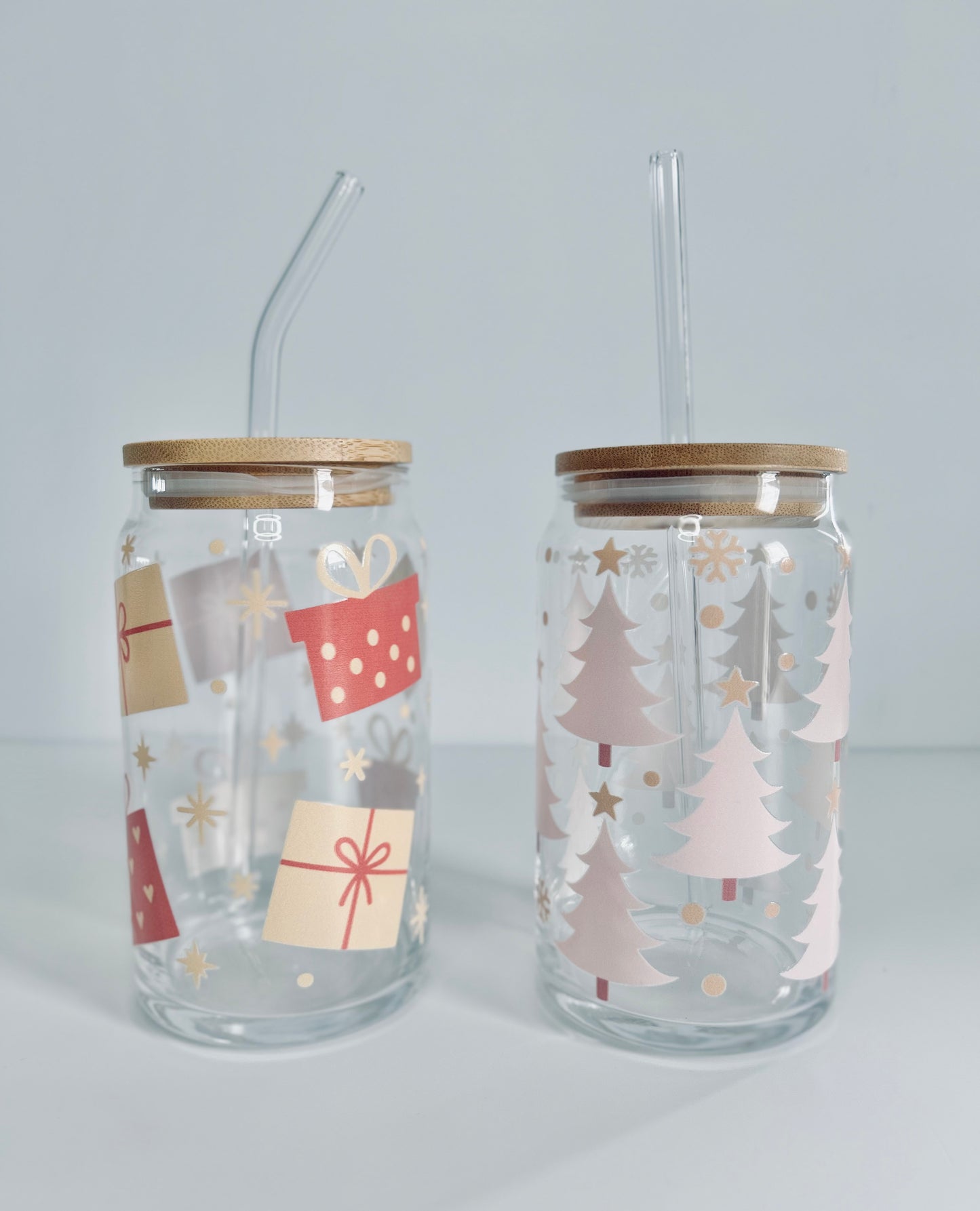 Libbey Glass, Beer Can Style Drinking Glass - CHRISTMAS Designs