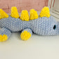 Sleepy XL Dino (Blue/Yellow) - Shimmer Crochet Plush