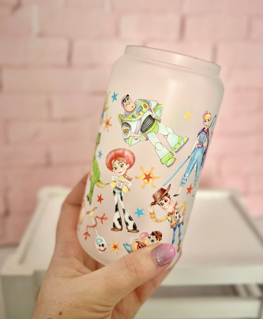 Toy Story- Libbey Glass, Beer Can Style Drinking Glass or Acrylic Tumbler