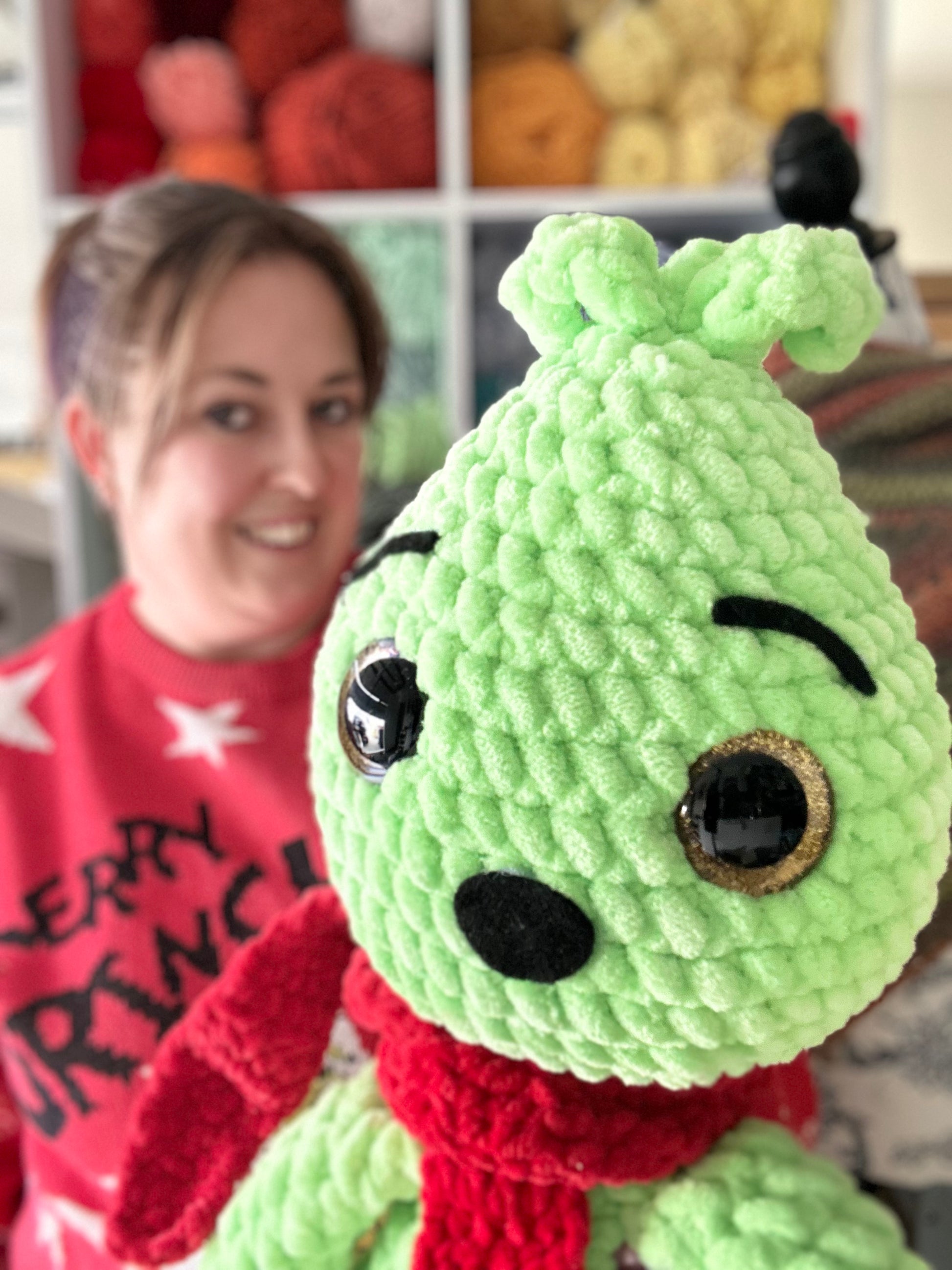 Crochet grinch doll on sale