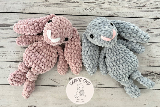 Crochet Snuggler – Mini Flopsie Bunnies (Lovey Style)