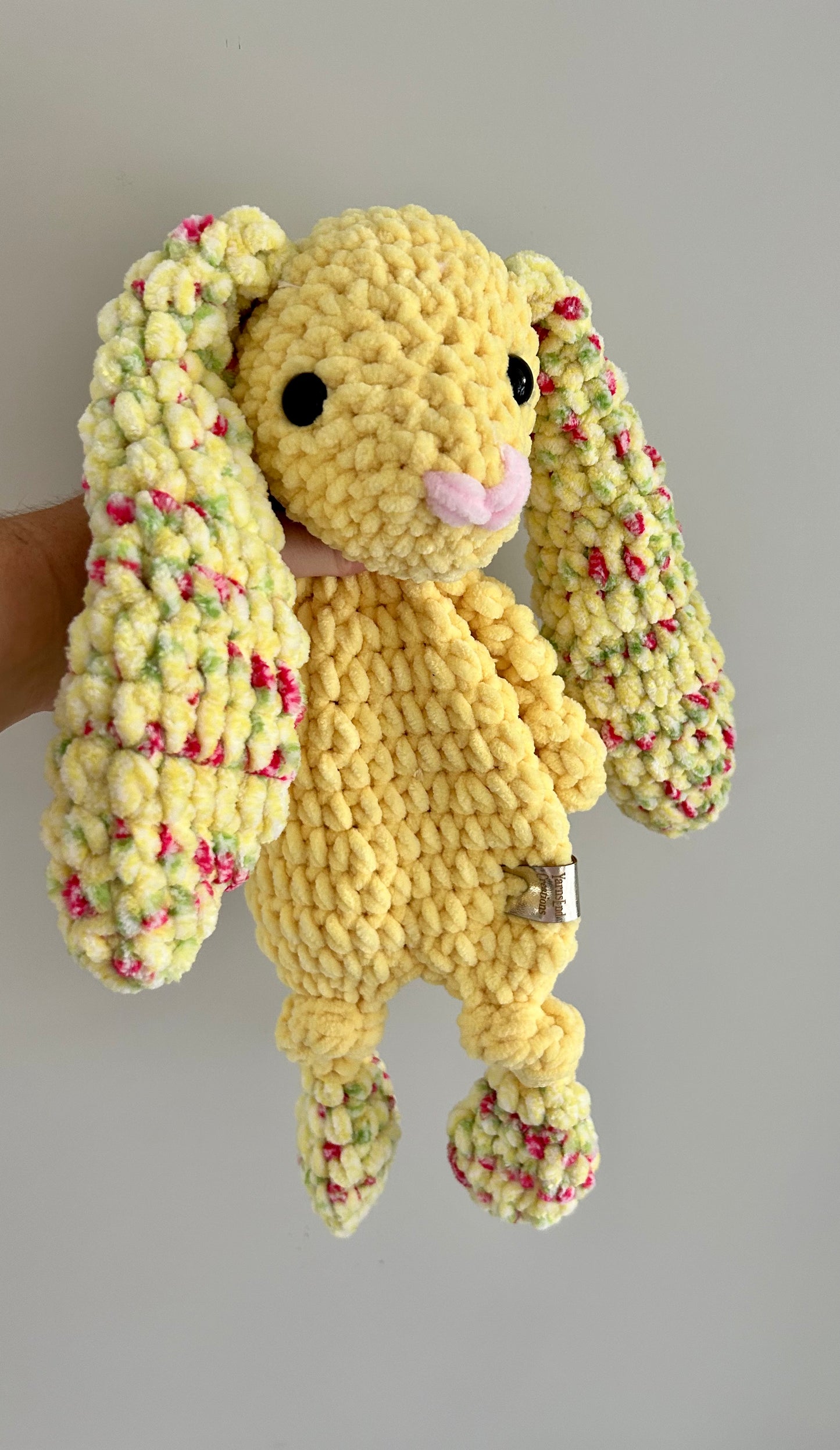 Midi - Floral Spring Bunnies - Crochet Snuggler / Lovey