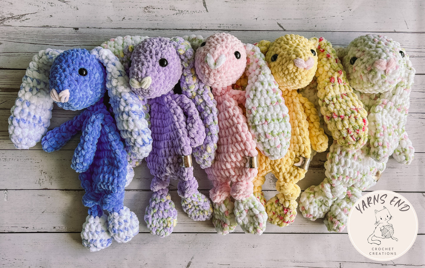 Midi - Floral Spring Bunnies - Crochet Snuggler / Lovey